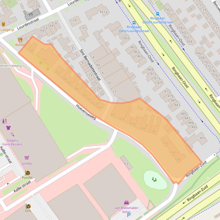 Kaart van postcodegebied 5017AG.