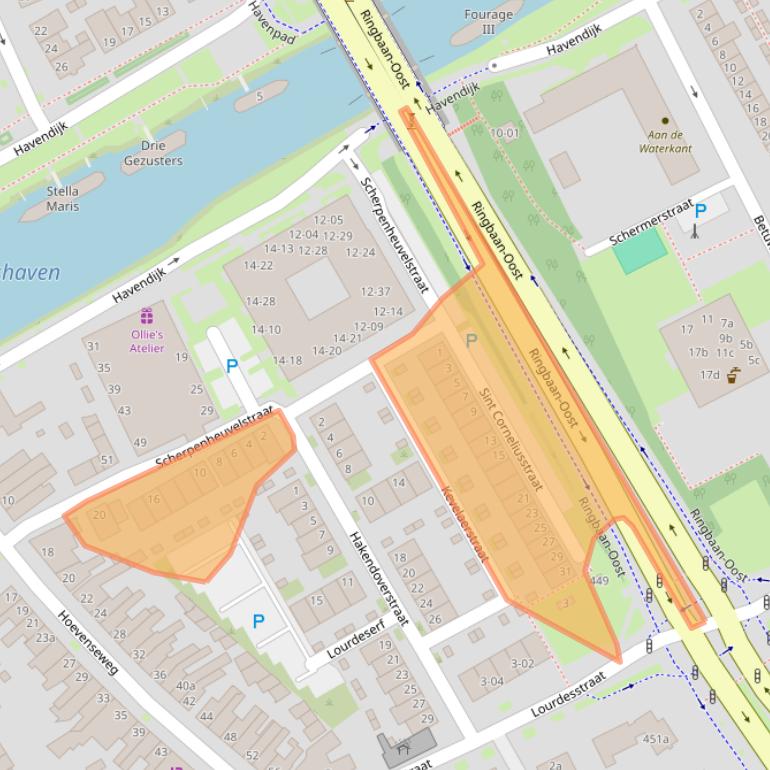 Kaart van postcodegebied 5017AZ.