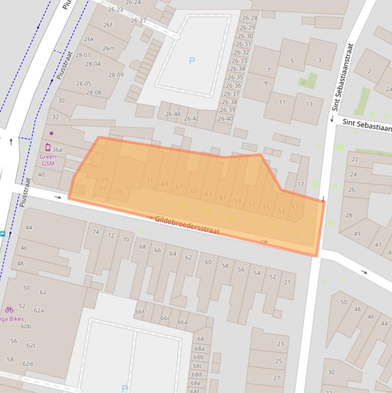 Kaart van postcodegebied 5017BB.