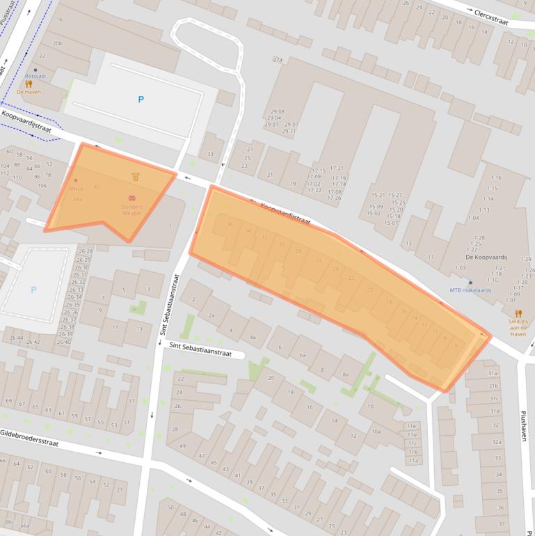 Kaart van postcodegebied 5017BG.