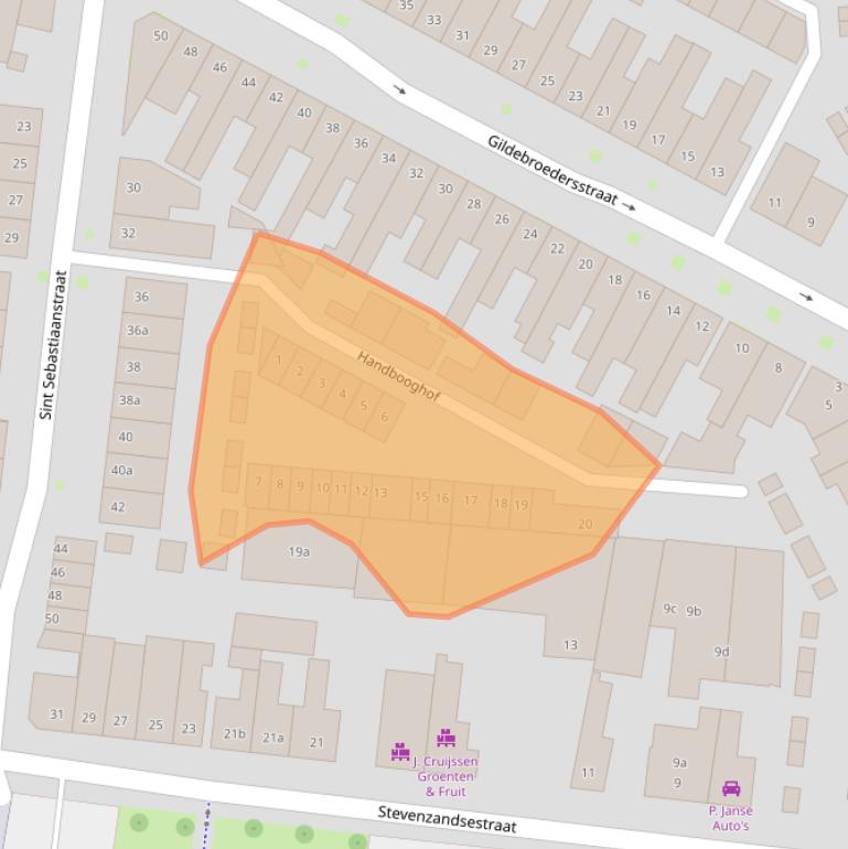 Kaart van postcodegebied 5017BK.