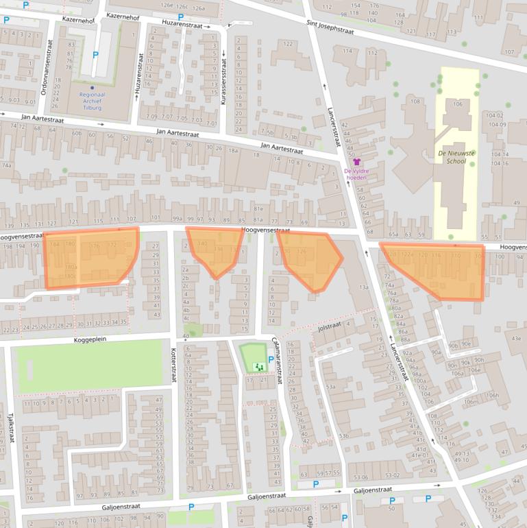 Kaart van postcodegebied 5017CH.