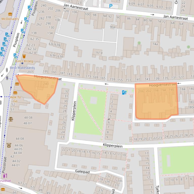 Kaart van postcodegebied 5017CJ.