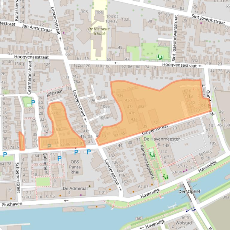 Kaart van postcodegebied 5017CL.