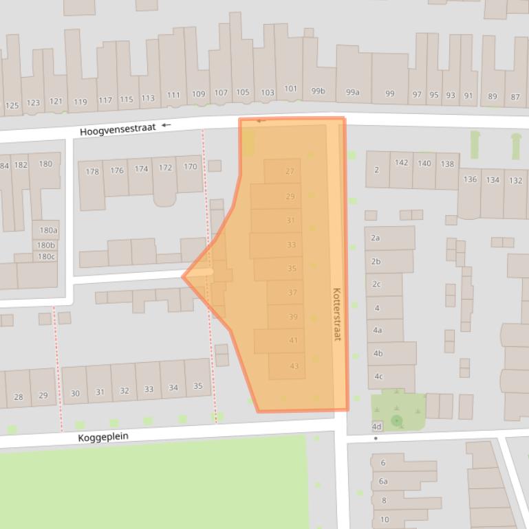 Kaart van postcodegebied 5017CW.