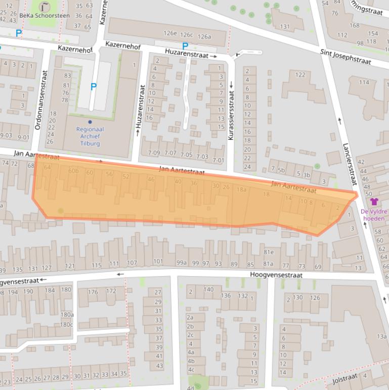 Kaart van postcodegebied 5017ED.