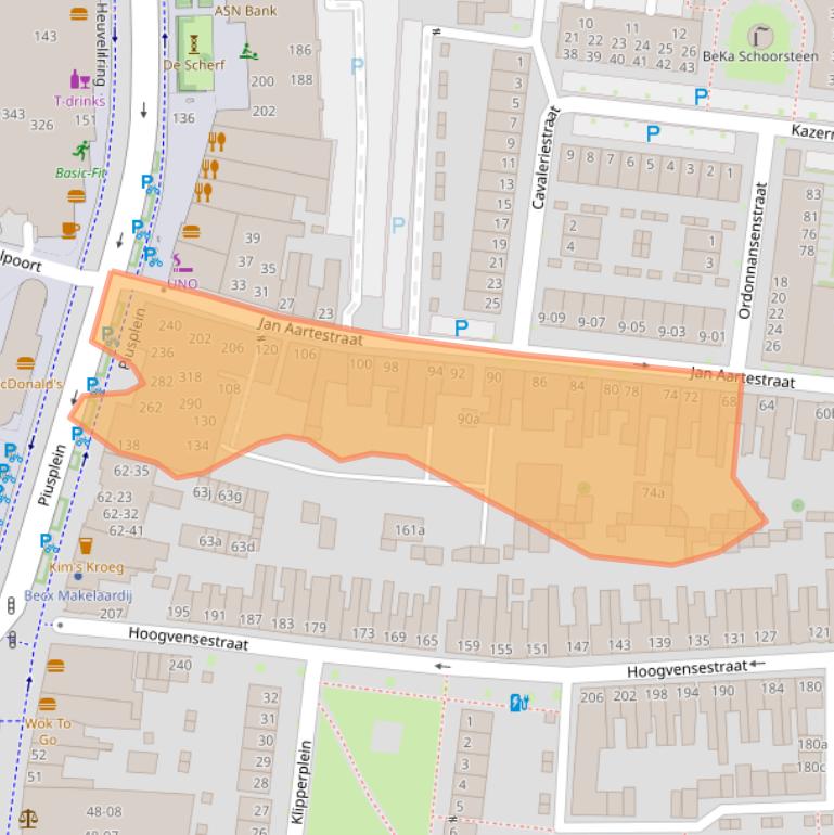 Kaart van postcodegebied 5017EE.
