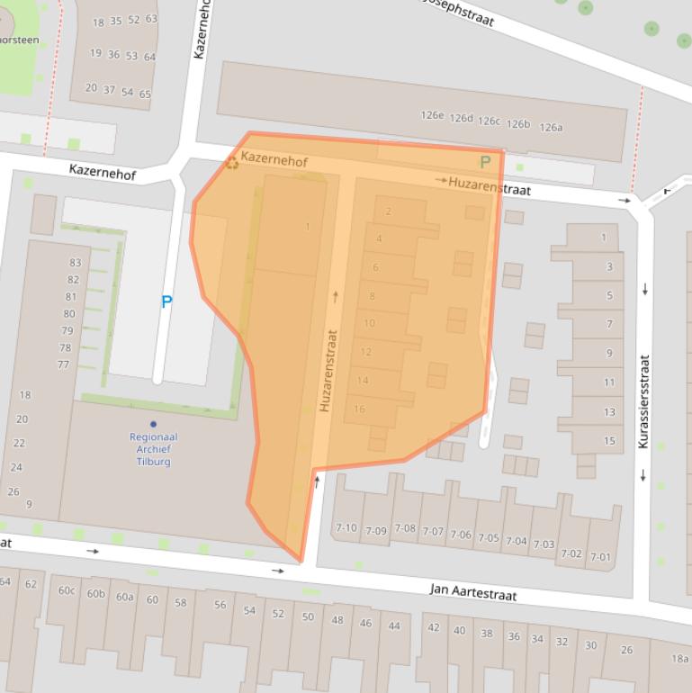 Kaart van postcodegebied 5017EG.