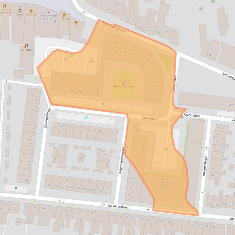 Kaart van postcodegebied 5017EV.