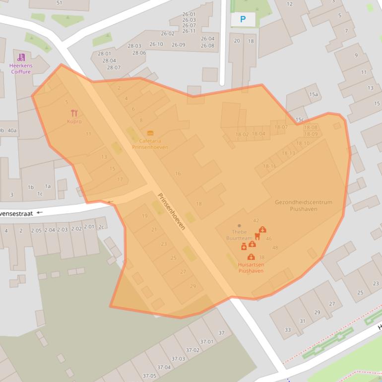 Kaart van postcodegebied 5017GC.