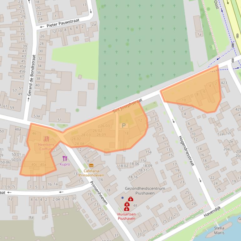 Kaart van postcodegebied 5017GH.