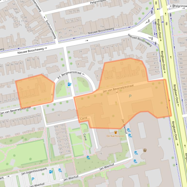 Kaart van postcodegebied 5017JB.