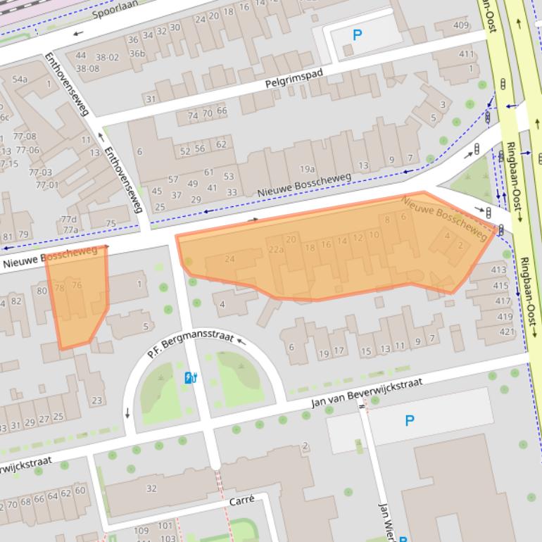 Kaart van postcodegebied 5017JM.