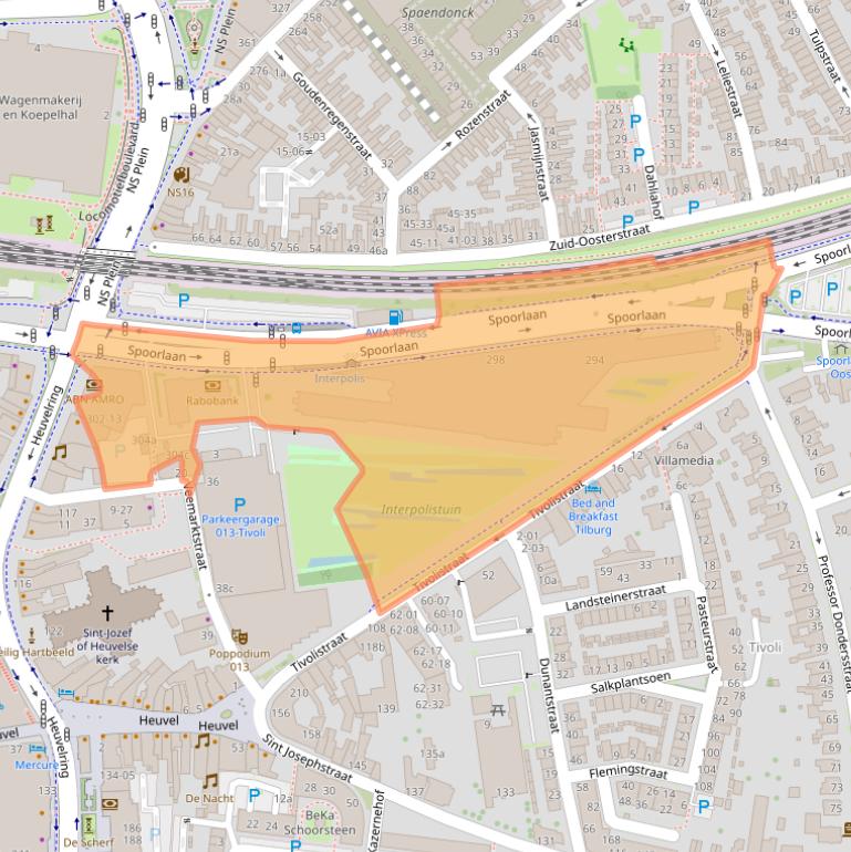 Kaart van postcodegebied 5017JZ.