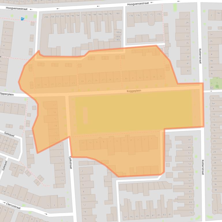 Kaart van postcodegebied 5017LA.