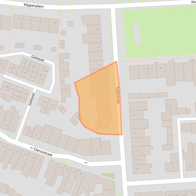 Kaart van postcodegebied 5017LC.