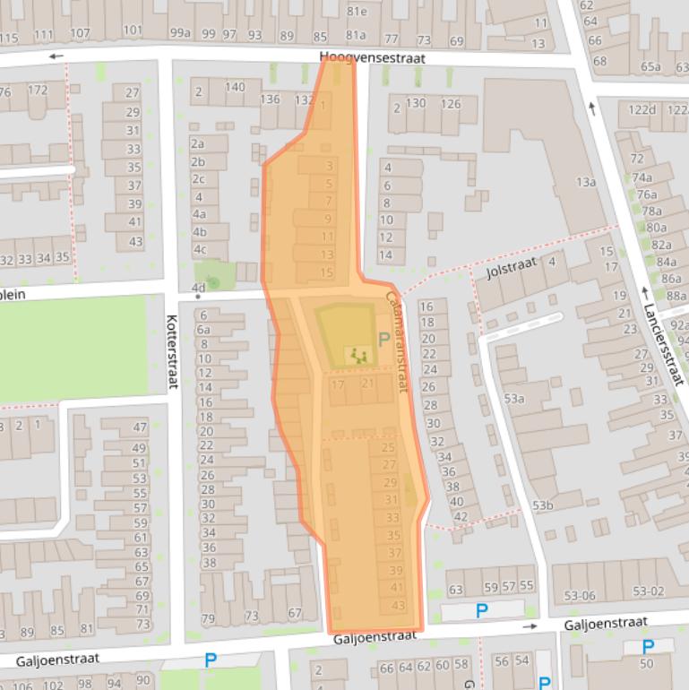 Kaart van postcodegebied 5017LJ.