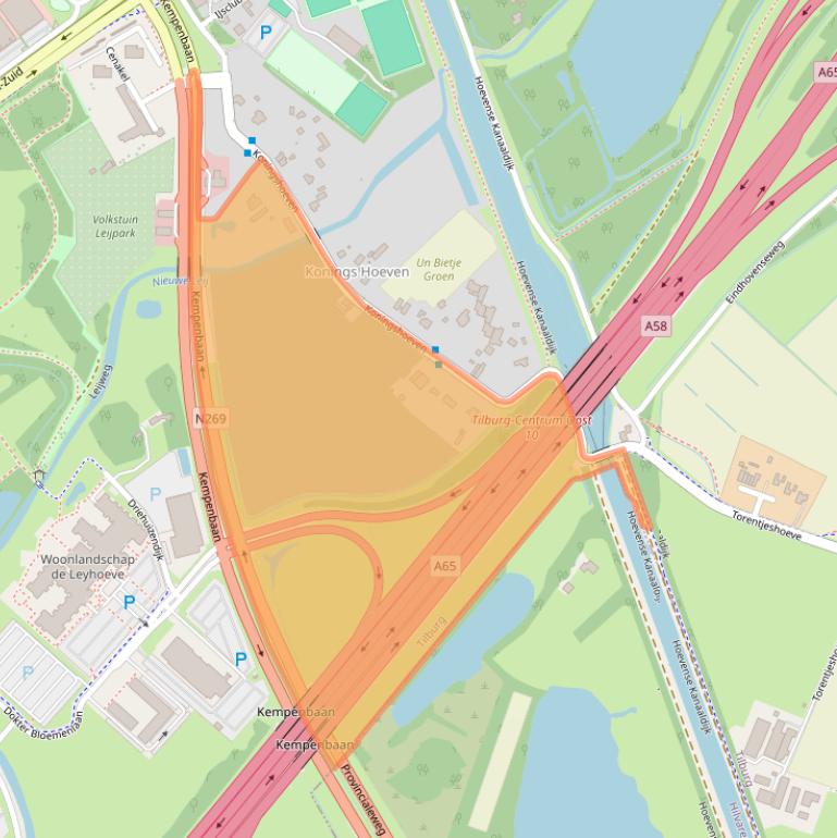 Kaart van postcodegebied 5018AA.