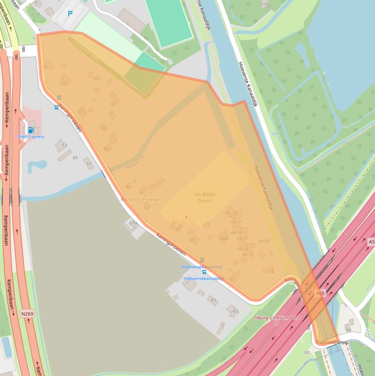 Kaart van postcodegebied 5018AB.