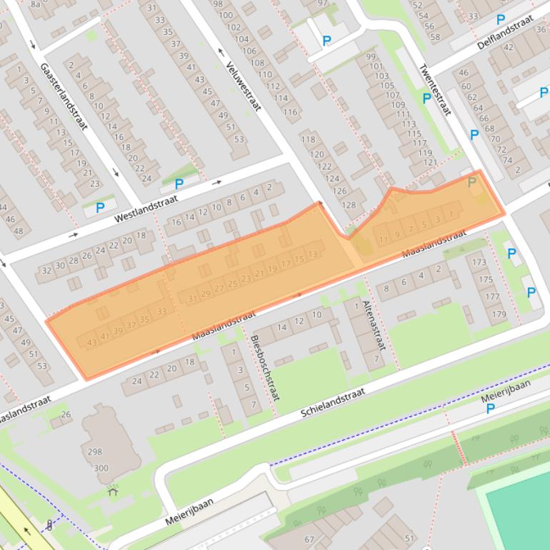 Kaart van postcodegebied 5018AG.