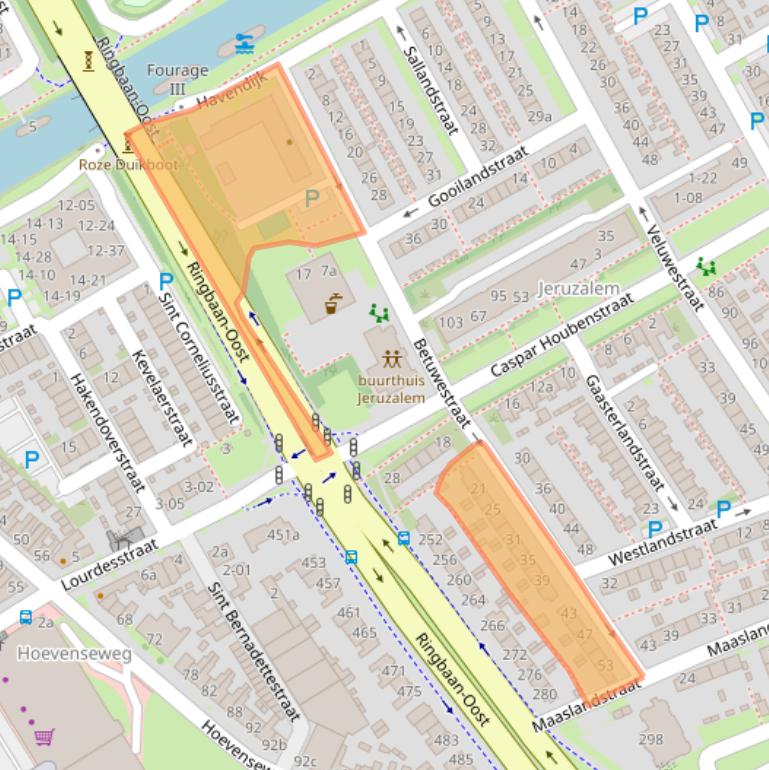 Kaart van postcodegebied 5018AJ.