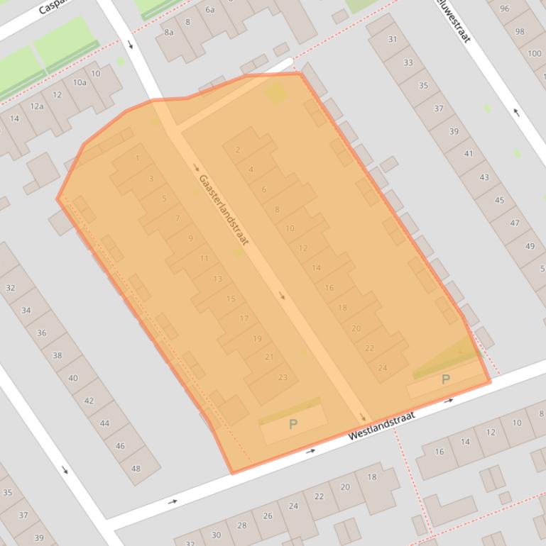 Kaart van postcodegebied 5018AP.