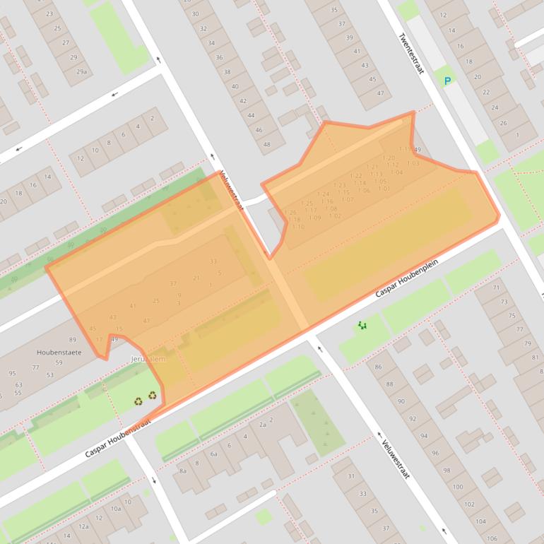 Kaart van postcodegebied 5018BN.