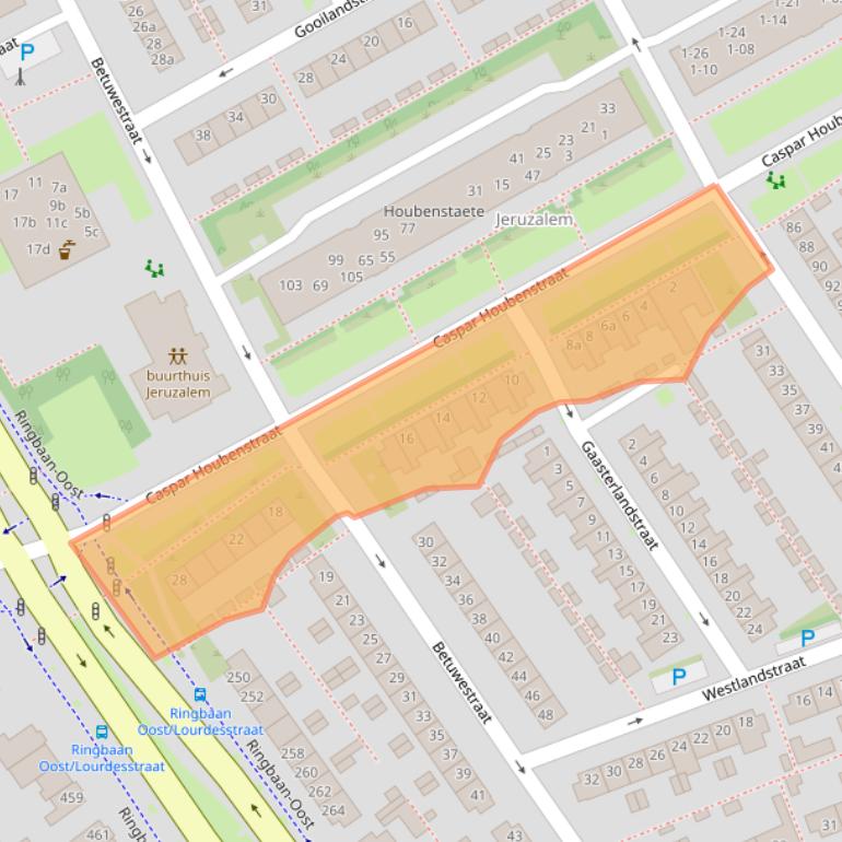 Kaart van postcodegebied 5018BR.