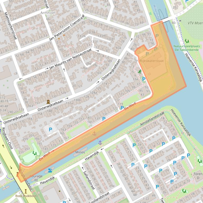 Kaart van postcodegebied 5018CG.