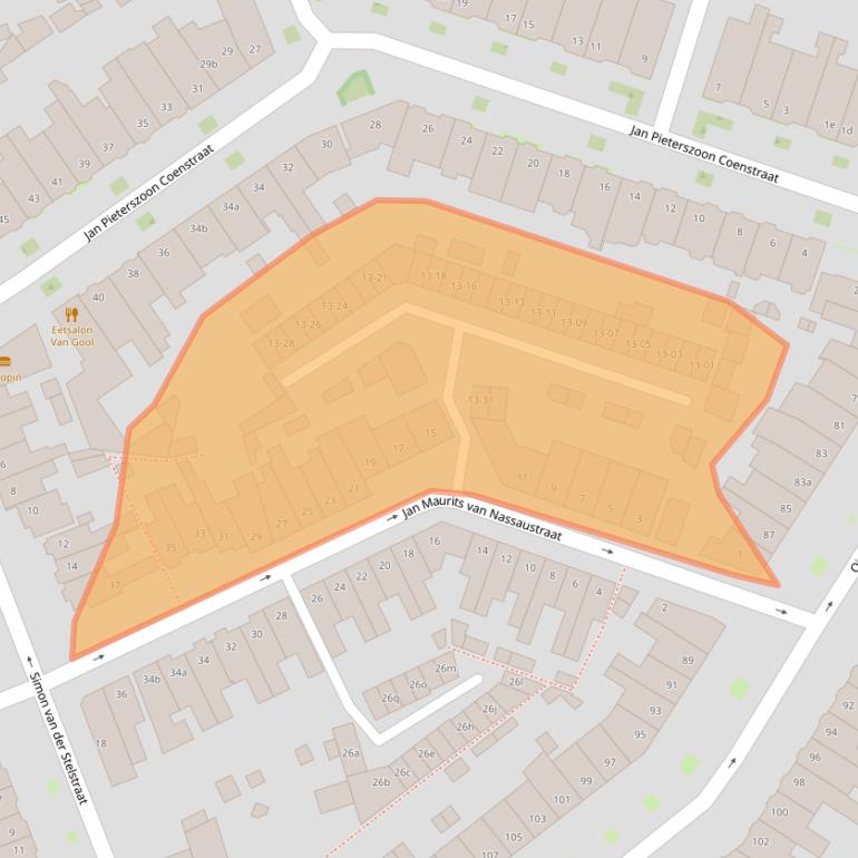 Kaart van postcodegebied 5018CH.