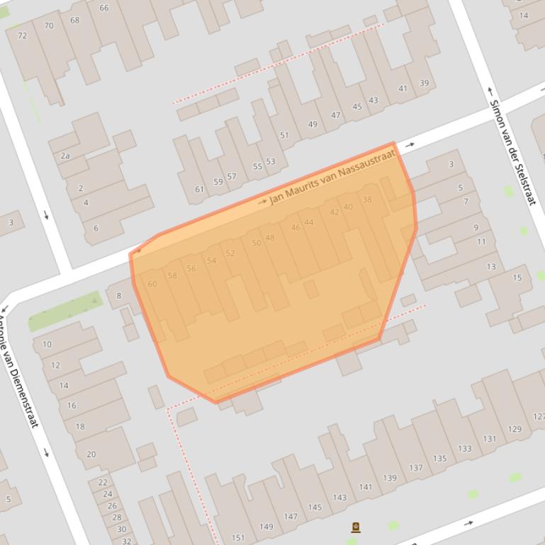 Kaart van postcodegebied 5018CL.