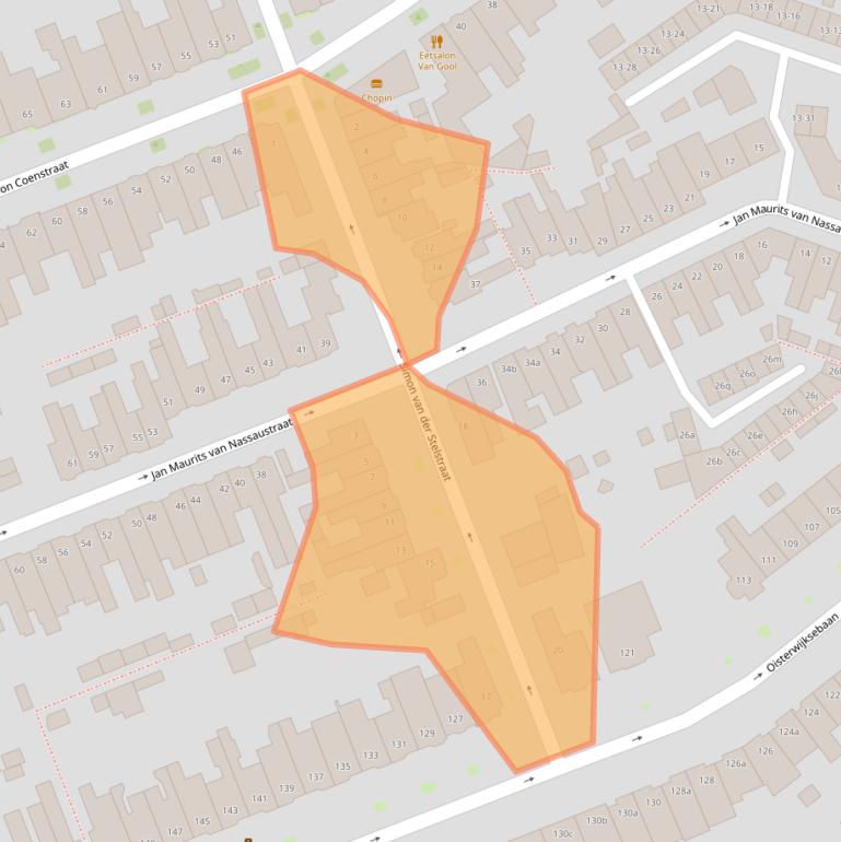 Kaart van postcodegebied 5018CM.