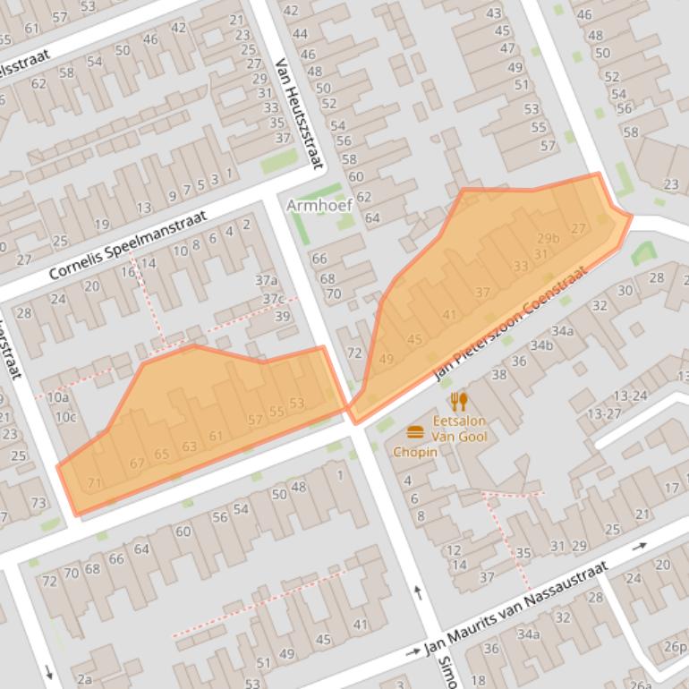 Kaart van postcodegebied 5018CP.