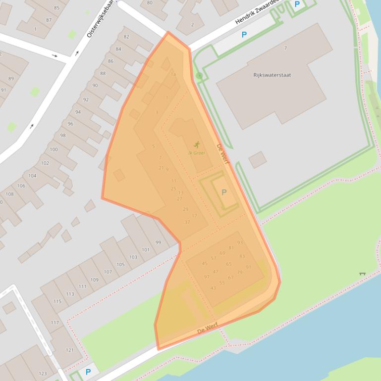 Kaart van postcodegebied 5018CX.