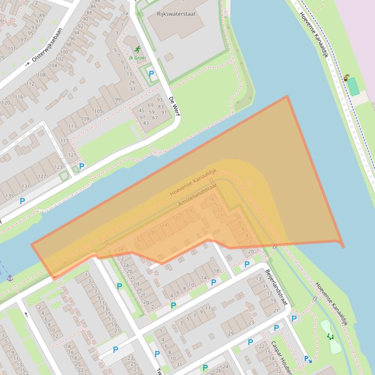 Kaart van postcodegebied 5018DA.