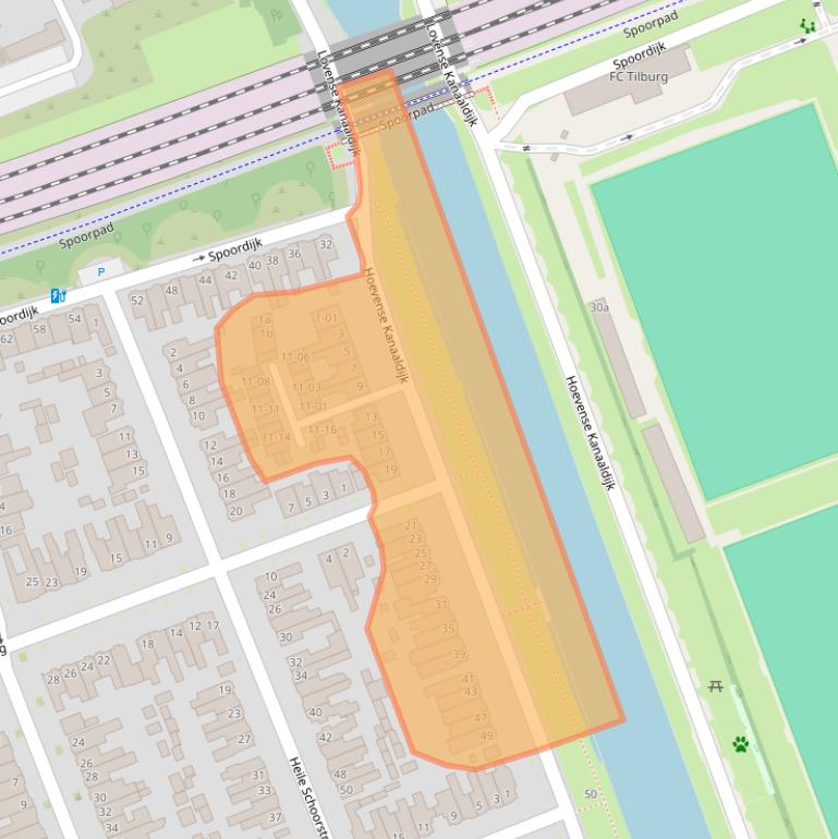 Kaart van postcodegebied 5018EA.