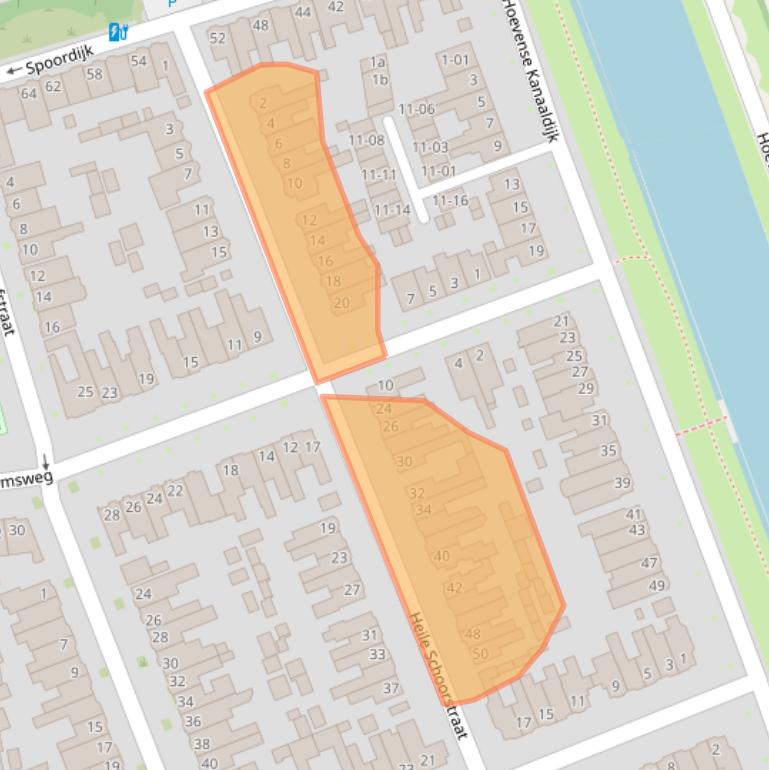 Kaart van postcodegebied 5018EE.