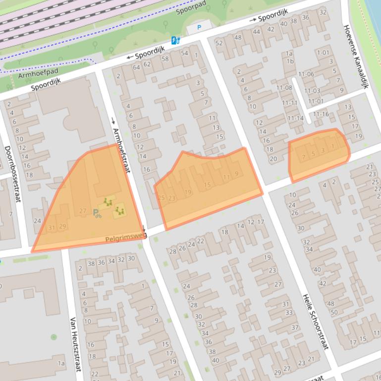 Kaart van postcodegebied 5018EL.