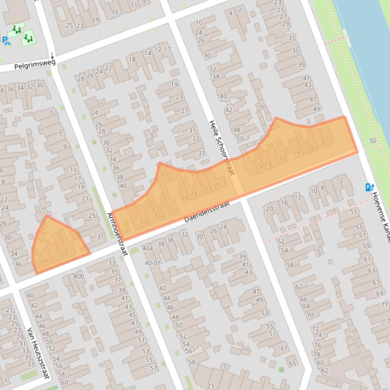 Kaart van postcodegebied 5018EP.