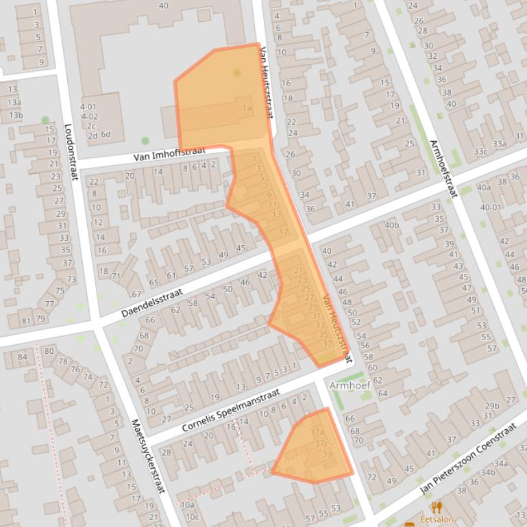 Kaart van postcodegebied 5018EV.