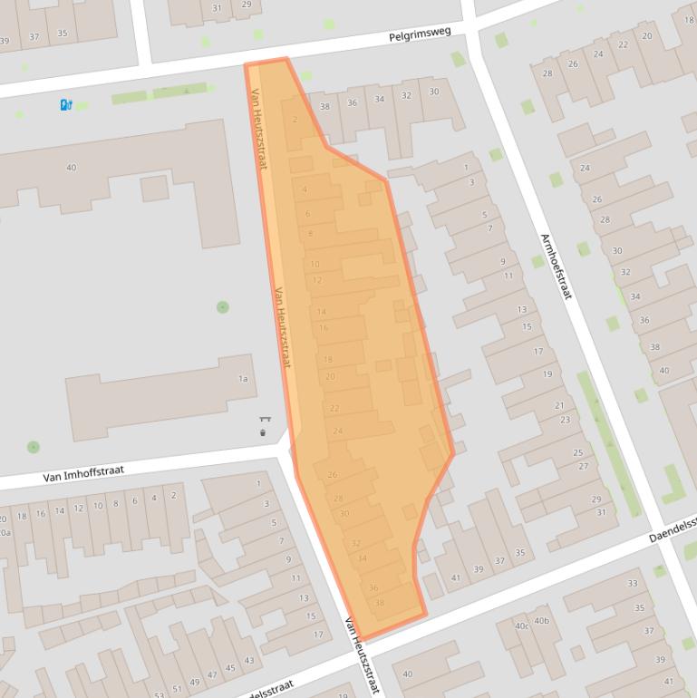 Kaart van postcodegebied 5018EW.