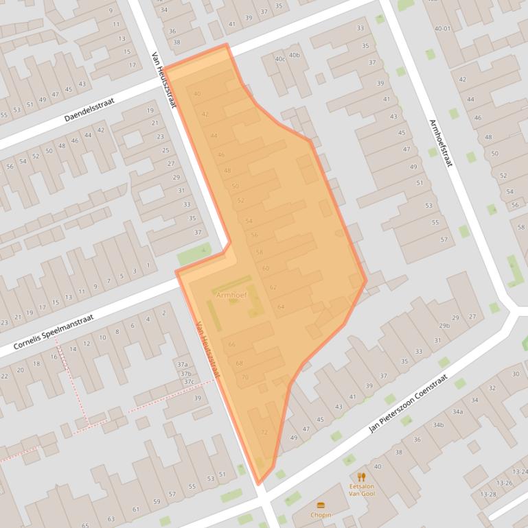 Kaart van postcodegebied 5018EX.