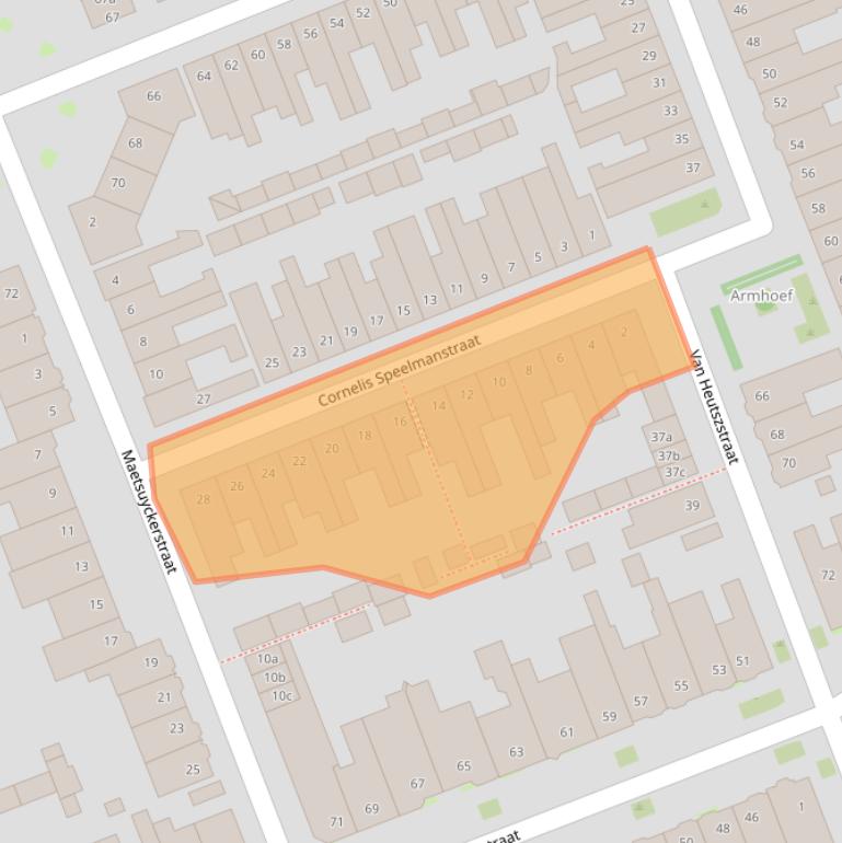 Kaart van postcodegebied 5018GB.