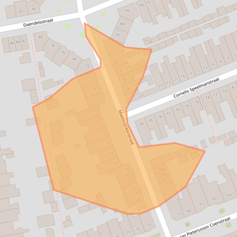 Kaart van postcodegebied 5018GC.
