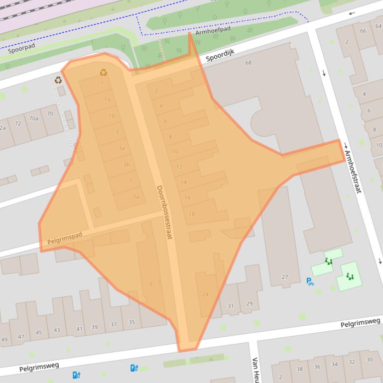 Kaart van postcodegebied 5018GG.