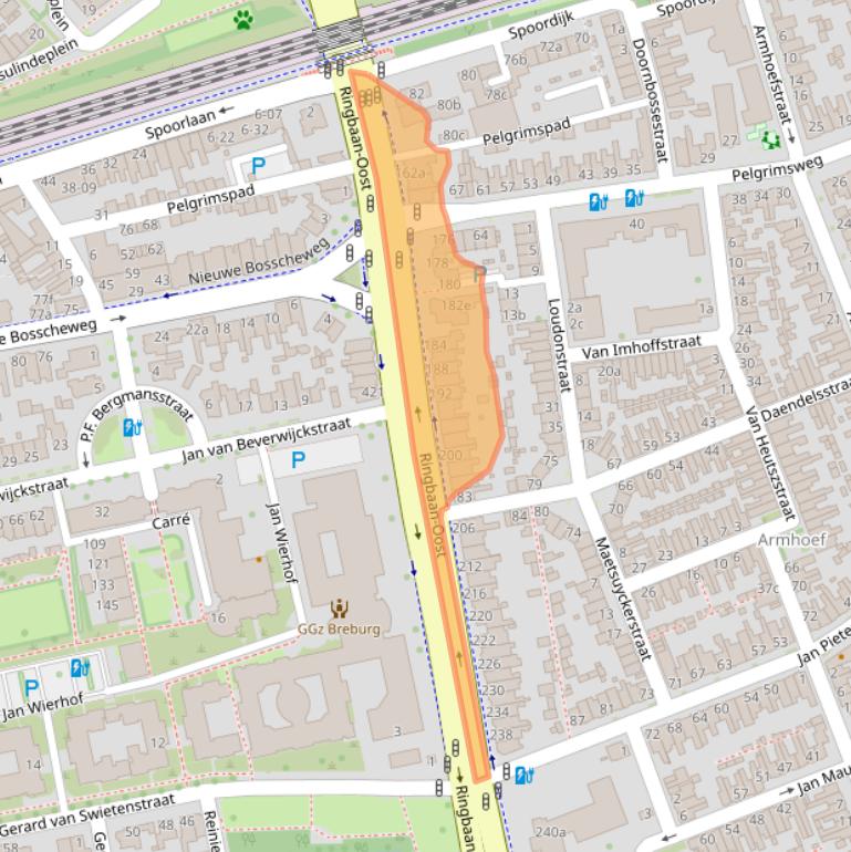 Kaart van postcodegebied 5018HA.