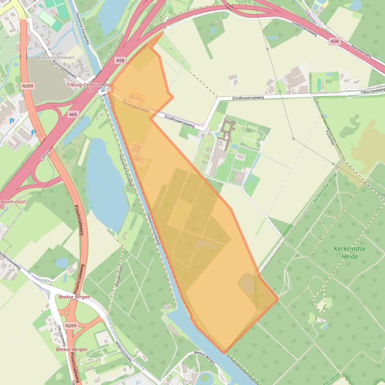 Kaart van postcodegebied 5018TL.