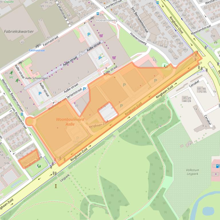 Kaart van postcodegebied 5021AA.