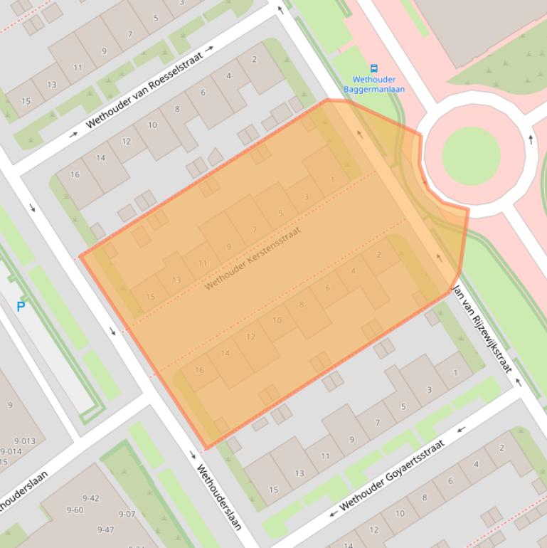 Kaart van postcodegebied 5021AD.