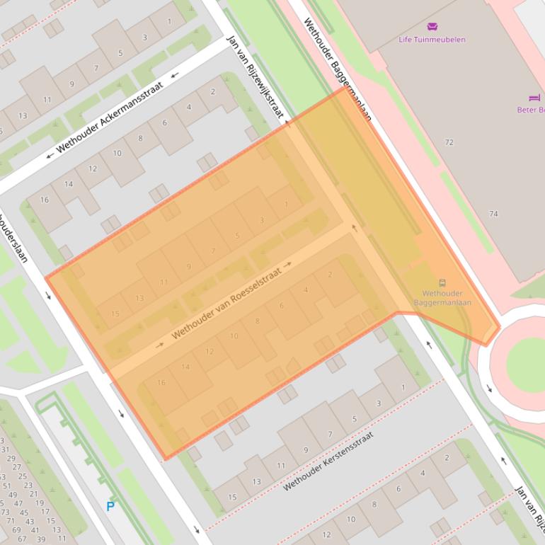 Kaart van postcodegebied 5021AE.
